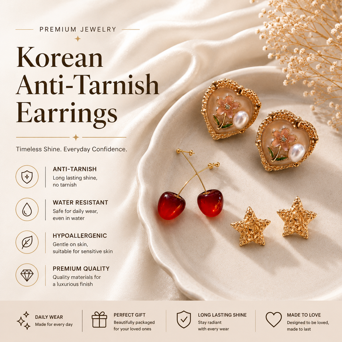 Korean Anti-Tarnish Earrings