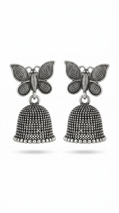 Butterfly Oxidised Earrings – Vintage Ethnic Boho Jewellery for Women | YALHAT